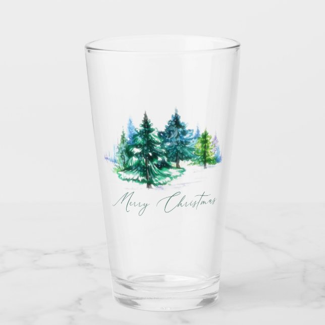Copo De Pint Árvores aquarela  (Frente)