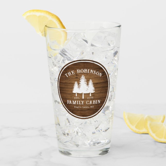 Copo De Pint Árvores de Cabina da Família Rustic Country Plank  (Gelo frontal)