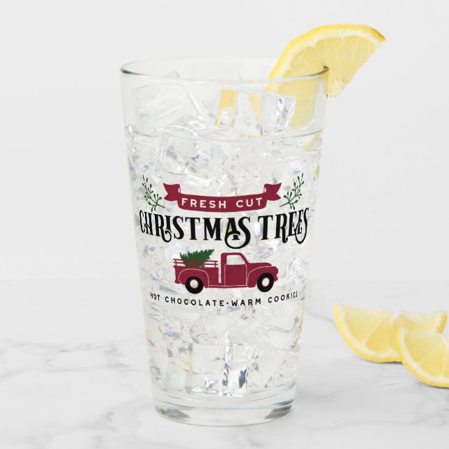 Copo De Pint Árvores de Natal Cortadas Frescas (Gelo traseiro)