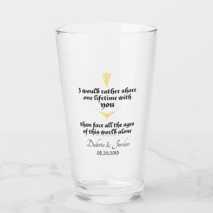 Copo De Pint Arwen "One Lifetime With You" Cita Com Ícones