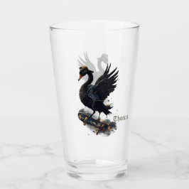 Copo De Pint Asas de liberdade o cisne negro no skate.