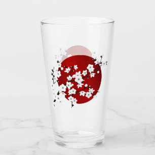 Copo De Pint Asia Floral White Chersom Red