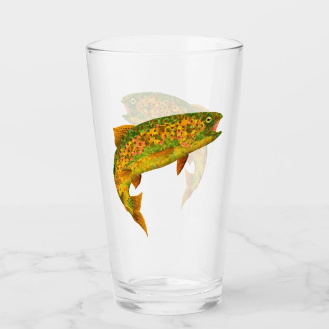 Copo De Pint Aspen Leaf Rainbow Trout 2 (Frente)