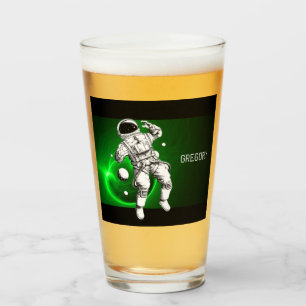 Copo De Pint Astronauta de Galáxia Verde Personalizado