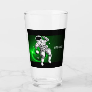Copo De Pint Astronauta de Galáxia Verde Personalizado