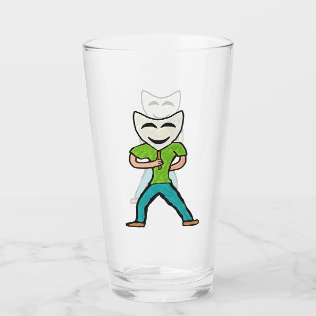 Copo De Pint Ator Agindo Com Máscara (Frente)