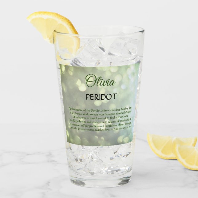 Copo De Pint August Birthstone Peridot design (Gelo frontal)