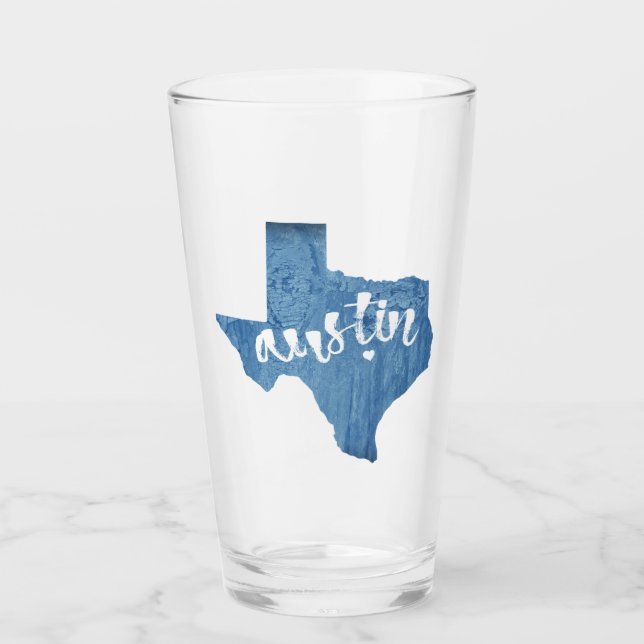 Copo De Pint Austin, Texas Wood Grain (Frente)