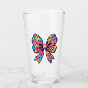 Copo De Pint Autismo Mamãe Quebra-cabeça Piece Coquette Arco Fr