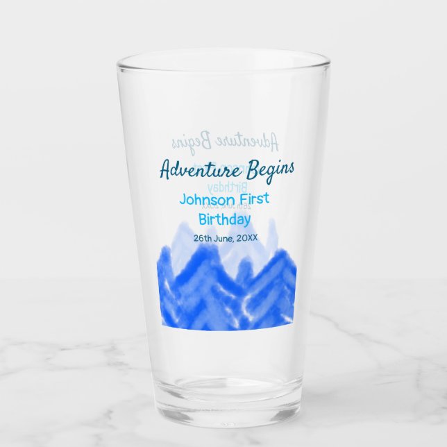 Copo De Pint Aventura Azul Aqua inicia montanha primeiro aniver (Frente)