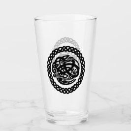 Copo De Pint Aves Célticas Em Vidro De Círculo