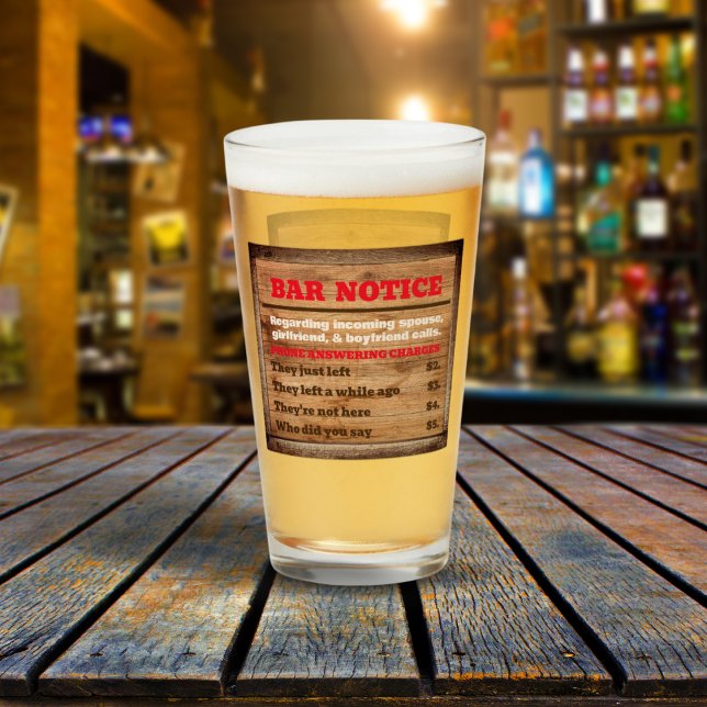 Copo De Pint Aviso de bar (Criador carregado)