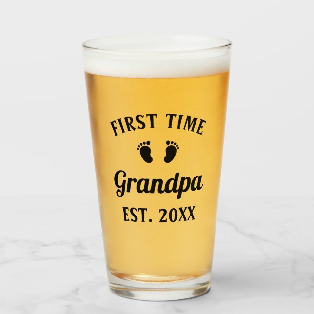 Copo De Pint Avô Abuelo Não Vovô Primeira Vez Vovô (Frente (Preenchido))