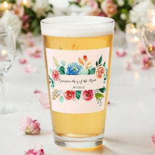 Copo De Pint Avó da Noiva Taça de Vidro Rosa Casamento