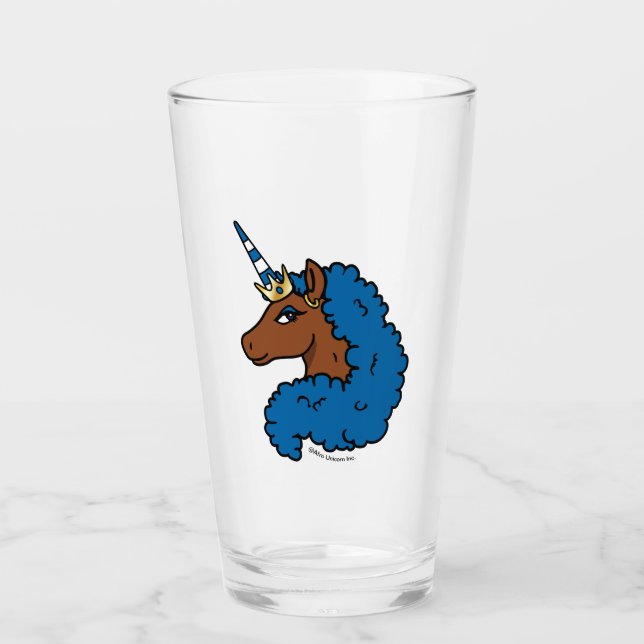 Copo De Pint Azul Afro Unicorn (Frente)