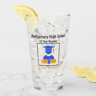 Copo De Pint Azul Azul-Laranja Personalizado de Reunião do segu