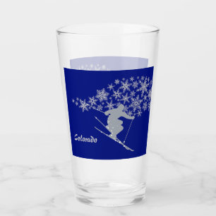 Copo De Pint Azul Colorado Snowflake Snow Skier
