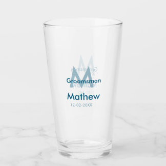 Copo De Pint azul marinho padrinho nome letra data masculino po