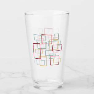 Copo De Pint Azul-verde-azul-Meio século Padrado Funky