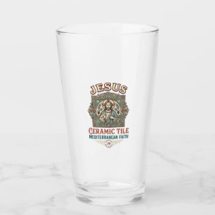 Copo De Pint Azulejo Jesus Mediterrâneo Fé Jesus Cerâmica