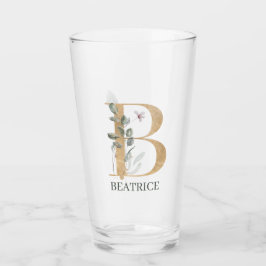 Copo De Pint B Monograma Floral Personalizado