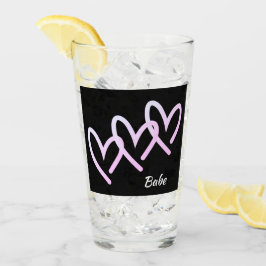 Copo De Pint Babe Triple Heart Glass Tumbler