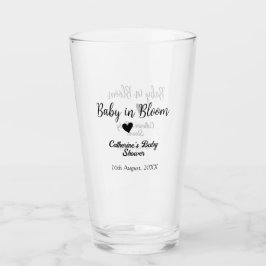 Copo De Pint Baby in bloom baby shower simple black heart date