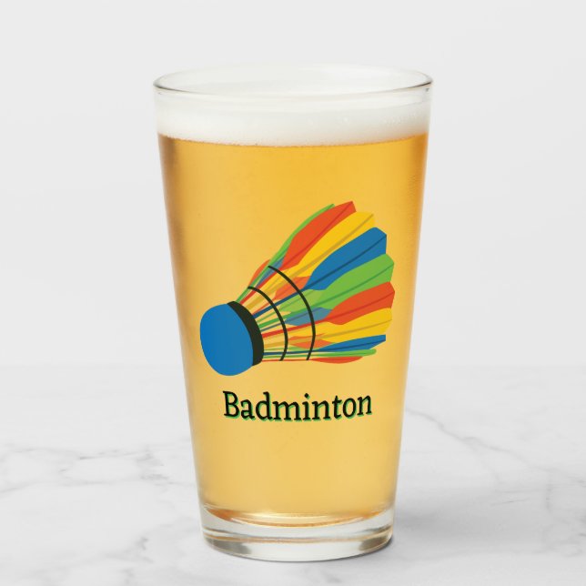 Copo De Pint Badminton Design (Frente (Preenchido))