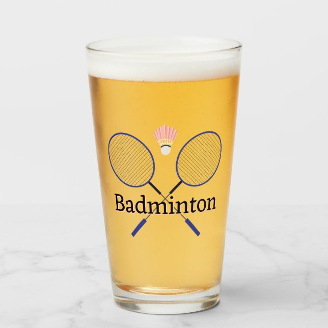 Copo De Pint Badminton Design (Frente (Preenchido))