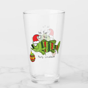 Copo De Pint Baixo Natal Engraçado Pesca Peixe Cartoon