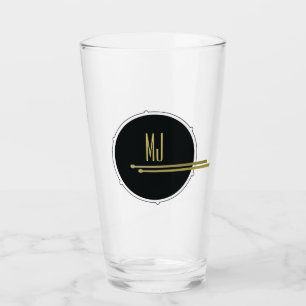 Copo De Pint Baixo Ouro Baterista Monograma