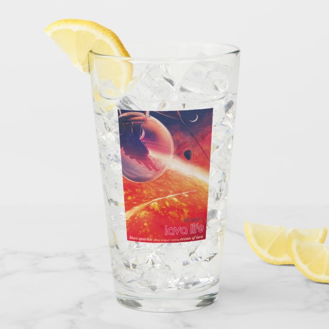 Copo De Pint Balão de ar quente extremo na paisagem vulcânica (Gelo frontal)