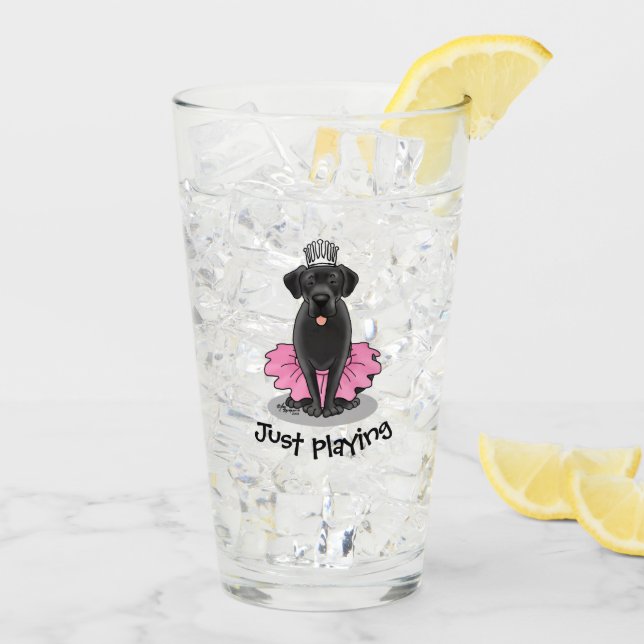 Copo De Pint Balé Engraçado Princesa Black Lab Retriever (Gelo traseiro)