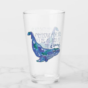 Copo De Pint Baleia Aquarela - Amor tão grande quanto o oceano