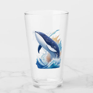 Copo De Pint baleia majestosa no estilo de pintura.