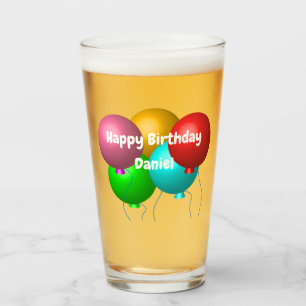 Copo De Pint Balões de Hélio Vibrações de Aniversário Personali