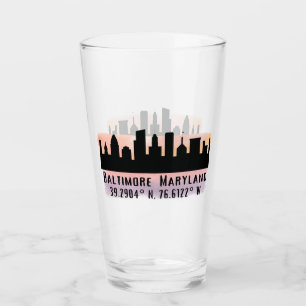 Copo De Pint Baltimore Skyline Latitude e Longitude Pint