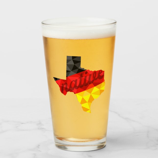 Copo De Pint Bandeira alemã de polígono nativo do Texas (Frente (Preenchido))