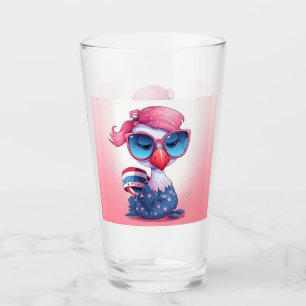 Copo De Pint Bandeira Americana com Flamingo Cartoon-69679