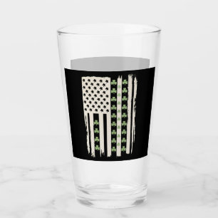 Copo De Pint Bandeira Americana com Shamrocks para St Patricks