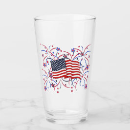 Copo De Pint Bandeira Americana e Fireworks