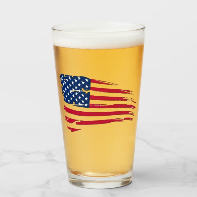 Copo De Pint Bandeira Americana Tatuada (Frente (Preenchido))