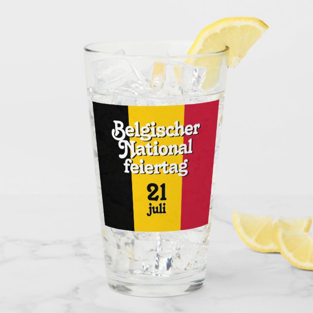 Copo De Pint Bandeira Belgischer Nationalfeiertag Belga (Gelo traseiro)