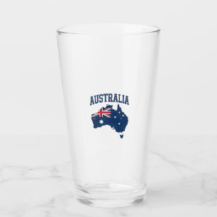 Copo De Pint Bandeira da Austrália Mapa Gráfico Antigo Maltrata