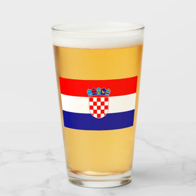 Copo De Pint Bandeira da Croácia (Frente (Preenchido))
