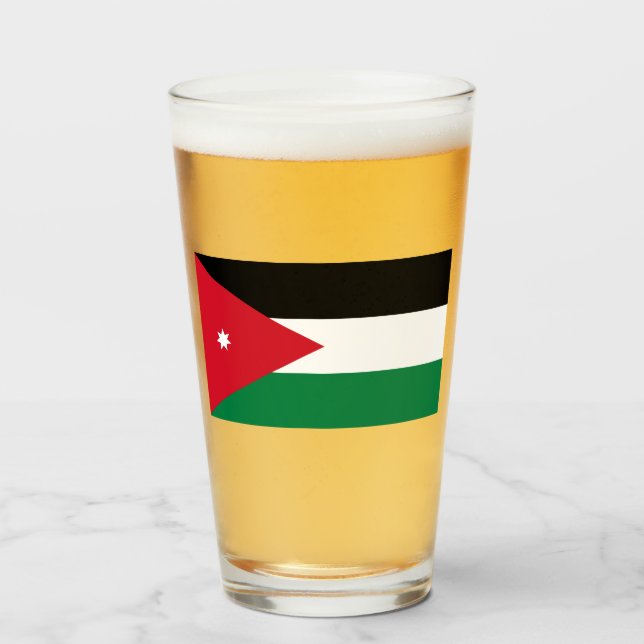 Copo De Pint Bandeira da Jordânia (Frente (Preenchido))