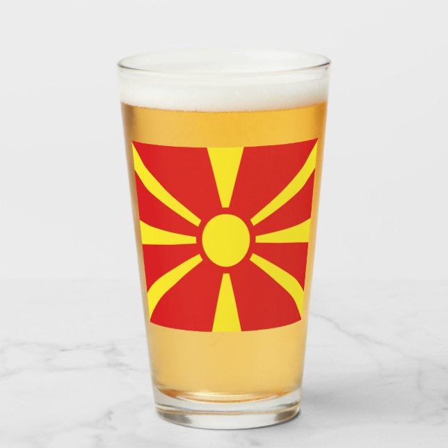 Copo De Pint Bandeira da Macedônia do Norte (Frente (Preenchido))