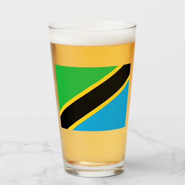 Copo De Pint Bandeira da Tanzânia (Frente (Preenchido))