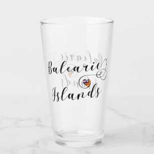 Copo De Pint Bandeira das Ilhas Baleares Heart, As Baleares