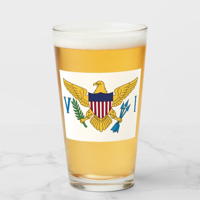 Copo De Pint Bandeira das Ilhas Virgens dos Estados Unidos (Frente (Preenchido))